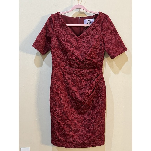 JS Collections Women's Gianna Knee Length Dress In Red‎ Size 4 Wedding Cocktail - Picture 4 of 10